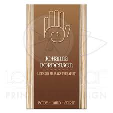 Massage therapist, bodywork, reflexology business card template. Business Card Woven Bamboo Massage Therapy Hand