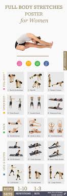 Cool Full Body Stretches Poster For Women Stretches Flexibilityexercises Post Workout Stretches Flexibility Workout Exercise