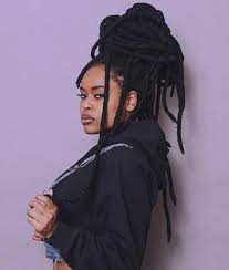 Bulky Bun From Long Dreadlocks Mediumhairbraids Faux Locs Hairstyles Faux Dreads Locs Hairstyles