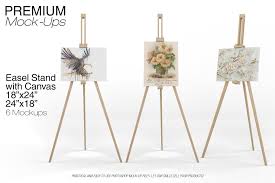 Canvas On Easel Stand 18x24 24x18 Stationery Mockup Mockup Free Psd Psd Mockup Template
