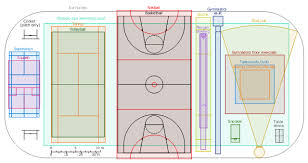 The badminton court is 13.4m long and 6.1m wide. Sport Fields Comparison