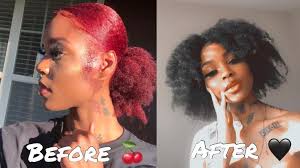 DYEING MY NATURAL HAIR FROM RED TO BLACK