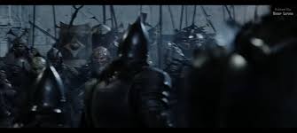 In The Lord of the Rings: The return of the king (2003) during the Siege of  Gondor you can see not only orcs, but briefly aslo Easterlings. This is  accurate as Easterlings