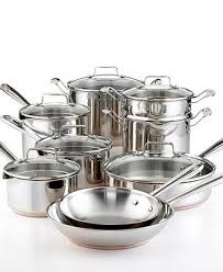 Emerilware I Love It Pans Have Pour Spouts And Strainers In The Lids Plus The Copper Aroun Cookware Set Stainless Steel Cookware Set Cast Iron Cookware Set