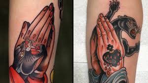 Besides identification, decoration and the most popular christian symbols are crosses, praying hands, jesus christ, angels and doves. Put Your Hands Together For These Clappers Praying Hands Tattoo Tattoodo