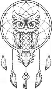 Black And White Dream Catcher Art Dream Catcher Black And White Owl Vector Line Illustration In 2020 Black White Owl Dream Catcher Drawing Owl Vector