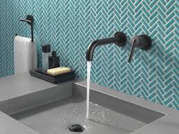 Wall mounted faucets can also be a little more visually interesting than typical faucets, since they provide something of a focal point on your wall, especially if they're tinged. Single Handle Wall Mount Bathroom Faucet Trim T3559lf Blwl Delta Faucet