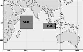 locations of average sea surface temperature locations for