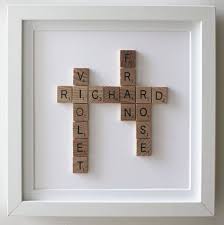 Looking for fifth anniversary gift ideas? Framed Scrabble Family Tree 5th Year Anniversary Gift Wooden Etsy Anniversary Gifts 5 Year Anniversary Gift Homemade Anniversary Gifts