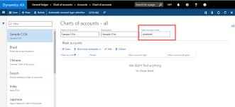 ax for erp main account mask in chart of accounts