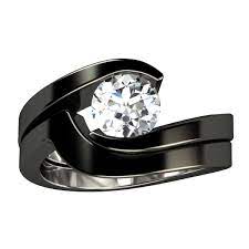 Pin By Heather Zecha Thomas On Gifts I Would Love Black Titanium Ring Titanium Engagement Rings Diamond Solitaire Engagement Ring