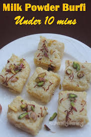 Such An Easy Desert Made Using Milk Powder It Hardly Takes 10 Mins To Make From Start To Finish You Need Only 4 Ingredients Burfi Recipe Recipes Powdered Milk