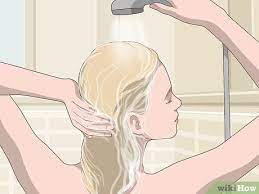 Use your fingertips to give your head a good scrub. 4 Ways To Get Green Out Of Blonde Hair Wikihow