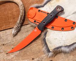 Benchmade Hunt Meatcrafter 2 Fixed Blade Knife 6.08" CPM-S45VN Orange  Cerakoted Trailing Point, Carbon Fiber Handles, Boltaron Sheath -  KnifeCenter - 15500OR-2 - Discontinued