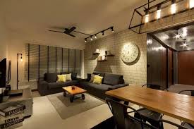 Bto Living Interior Design Industrial Modern Finelinedesignstudio Singapore Hdb False Ceiling Living Room Condo Interior Interior Design Singapore