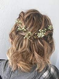 Short Hair Style For Formal Homecoming And Prom With Flowers Prom Hairstyles For Short Hair Hair Styles Formal Hairstyles For Short Hair
