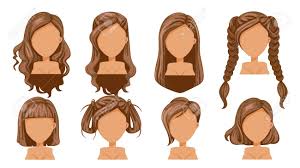 Men with curly hair also find that they need much effort and longer time to care for his long hair. Beautiful Hairstyle Brown Hair Woman Modern Fashion For Assortment Royalty Free Cliparts Vectors And Stock Illustration Image 93609165