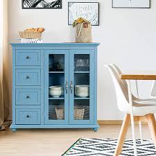 Shop buffet, dining table, chairs, dining sets, bar stool and modern furniture for your dining room at istyle furniture! Buy Giantex Buffet Sideboard Wood Storage Cabinet Console Table With 4 Drawers 2 Door Credenza Living Room Dining Room Furniture Buffet Server Kitchen Pantry Cupboard Blue Online In Vietnam B08w3f797y
