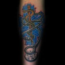 Cool black and grey fleur de lis tattoo. 60 Star Of Life Tattoo Designs For Men Ems Emt And Paramedic Artofit