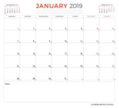 Pin On January 2019 Calendar Printable