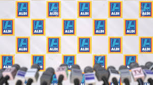 Press conference background gas export and enhancing reliability of gas supply to. News Conference Of Aldi Press Wall With Logo As A Background Stock Photo Picture And Royalty Free Image Image 120108887
