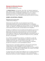 La síntesis suele ser más concisa que un resumen y puede consistir simplemente en la exposición de estas ideas de forma esquemática. Ejemplo De Sintesis Literaria Vejez Amor