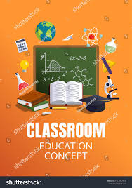 Education Classroom Background Concept For Education And Science Material Vector Illustration Template For Banners Classroom Background Classroom Education