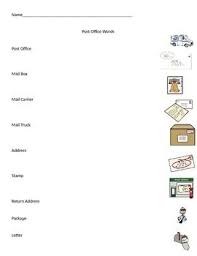 Post Office Words Comprehension Words Special Education Activities Office Works