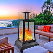 This diy project is easy to complete, and you'll be making pick a spot for your fire pit (ensuring that it is located a safe distance from any structures, bushes or trees) and insert a stake in the ground where the center of the pit will be. Amazon Com Nsdirect Large Fire Pit Steel Wood Burning Outdoor Fireplace Tower 44 High Big Patio Firepits With Mesh Screen Cover For Backyard Garden Beach Camping Heating Bonfire And Picnic Garden