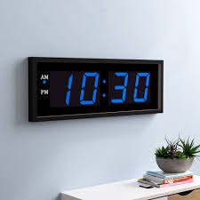Features digital led woodgrain design alarm clock large blue led display with 3 alarm clock function 100 Large Digital Wall Clock Ideas On Foter