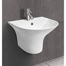 Easy to clean and sturdy. Buy Inart Wash Basin Vessel Sink Slim Rim For Bathroom 19 X 17 Half Pedestal White Online Get 49 Off