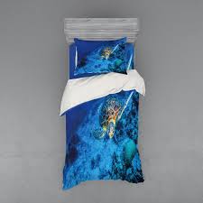 Hard corals fall into two distinct categories: Home Garden Under The Sea Quilted Bedspread Pillow Shams Set Turtle Coral Reef Print Bedding