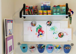 Diy Creativity Center Toddler Friendly Baby Proof Playroom Organization Diy Creative Messy Kids
