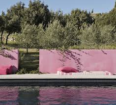 Enduit Chaux Exterieur Jardin Contemporain Murs Roses Jardins
