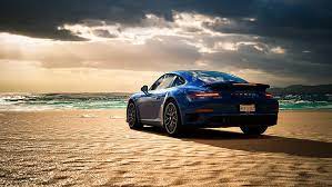 3840x1080px Free Download Hd Wallpaper Sea Beach Blue Porsche 911 Turbo S Wallpaper Flare