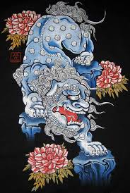 Foo Dog Blue Foo Dog Tattoo Japanese Art Japanese Tattoo Art
