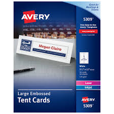 Whether you're organizing a conference or looking to add some personality to your classroom, tent cards can help. Avery Printable Large Tent Cards Embossed Two Sided Printing 3 1 2 X 11 50 Cards 5309 Walmart Com Walmart Com
