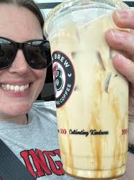 Iced cinnamon roll with toasted marshmallow and caramel drizzle !!