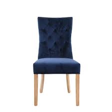 Set of 2 markelo velvet dining chairs velvet upholstery chrome nail head trim durable wood construction color: Richmond Dining Chair In 0701 110 Blue Velvet Dining Chairs Fishpools