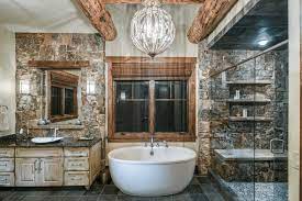 You need to choose the material for your alcove bathtub carefully though, to avoid slipping in the shower. Nature Inspired Master Bathroom With Freestanding Bathtub Beck Allen Cabinetry