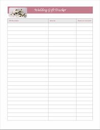 Wedding Gift List