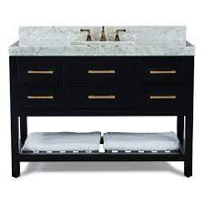 The cecily bathroom vanity introduces a royal style to your bathroom with the artificial marble curved basin and gold metal accents. Ancerre Designs Elizabeth 48 In W X 22 In D Bath Vanity In Black Onyx W Marble Vanity Top In White W White Basin And Gold Hardware Vts Elizabeth 48 Bo Cw Gd The Home Depot