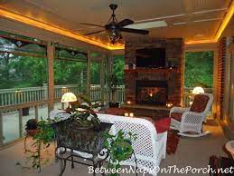 A Beautiful Screened Porch And Deck Renovation Porch Lighting Porch Fireplace House With Porch