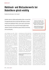 Hier finden sie einige downloads die hilfreich dabei sein können, ihren blutdruck und blutdruckschwankungen zu dokumentieren. Blutdruck Und Blutzuckerwerte Bei Diabetikern Gleich Wichtig Rosenfluh Ch