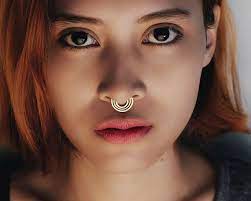 Septum Clicker Gold Nose Ring Gold Septum Boho Jewelry Etsy Septum Jewelry Boho Septum Ring Septum Jewelry Clicker