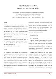 Daftar sarana dan prasarana min rukoh banda. Doc Jurnal Negara Hukum Dan Ham Docx Ree Ayys Academia Edu