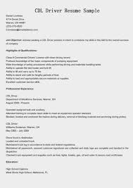 truck driver sample resume free