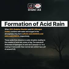 Acid Rain: Precipitation with elevated sulfuric and nitric acids (pH  4.2–4.4) formed by air pollutants like SO₂ and NOx - a major environmental  threat caused by fossil fuel combustion and industrial emissions. #