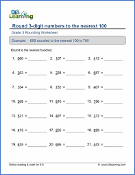 Grade 3 Place Value Worksheet Round 3 Digit Numbers To The Nearest 100 Rounding Worksheets Rounding Numbers Number Worksheets