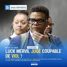 Le chanteur Luck Mervil jugé coupable de viol Le chanteur Luck Mervil a été  reconnu coupable d'agression sexuelle sur une femme, des faits survenus en  2000 à Rimouski, au Québec. Le juge